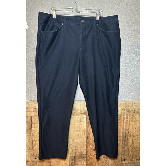 LULULEMON ABC straight Leg Pants Mens Sz 40‎ Navy Blue Warptreme Athleisure - Picture 2 of 12
